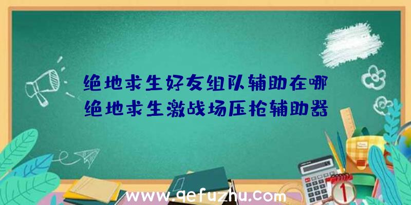 「绝地求生好友组队辅助在哪」|绝地求生激战场压枪辅助器